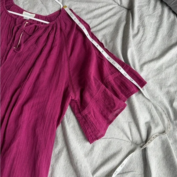NWT Sundance Women’s Aisha Dress Tiered Magenta Purple L Peasant Cottagecore - Picture 12 of 12
